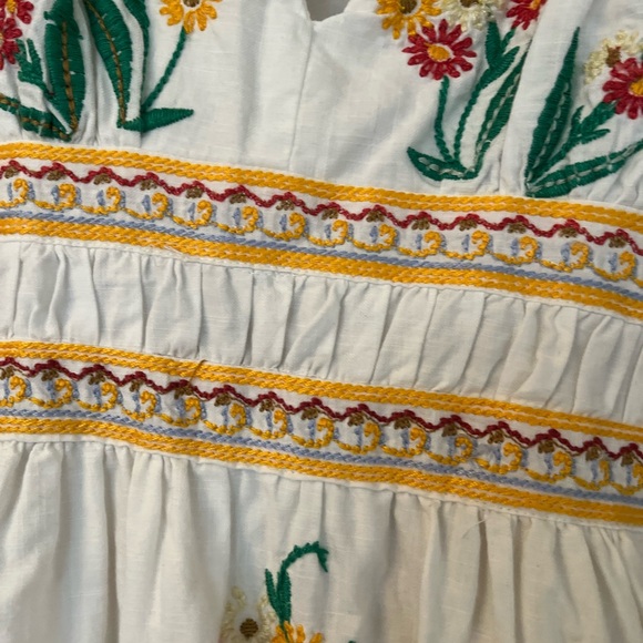 Anthropologie Deep V Floral Embroidered Cut Out Mini Dress size L - Picture 6 of 10